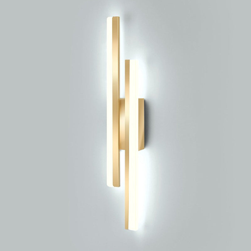 Modernism Golden/Black 2-Light Wall Mounted Sconce Linear LED Wall Light