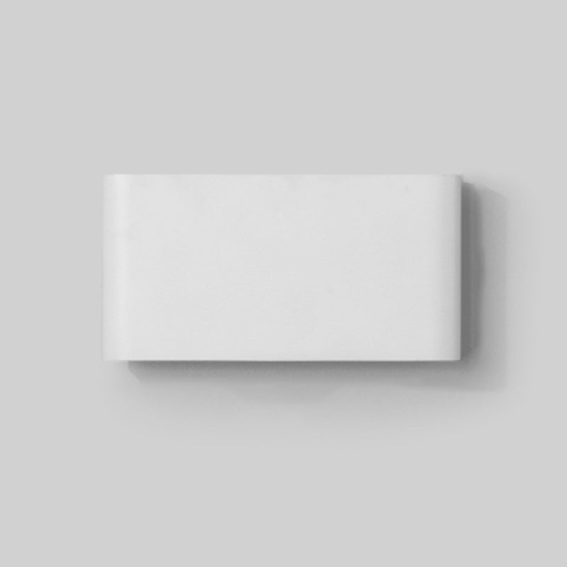 Contemporary LED Wall Mount Fixture in Dark Black / White Rectangle Wall Sconce