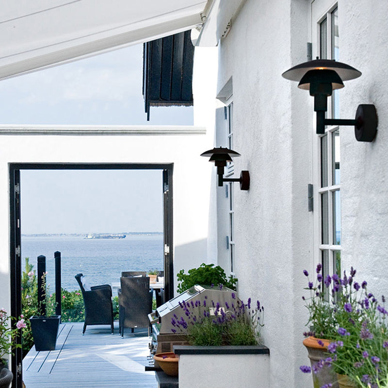 Matte Black Wall Lamp Industrial Aluminum 1 - Light Wall Armed Sconce