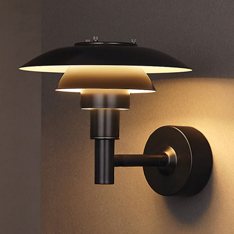 Matte Black Wall Lamp Industrial Aluminum 1 - Light Wall Armed Sconce