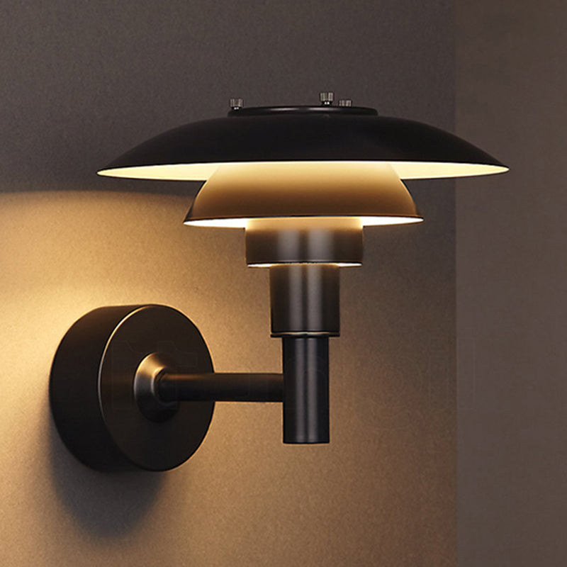 Matte Black Wall Lamp Industrial Aluminum 1 - Light Wall Armed Sconce