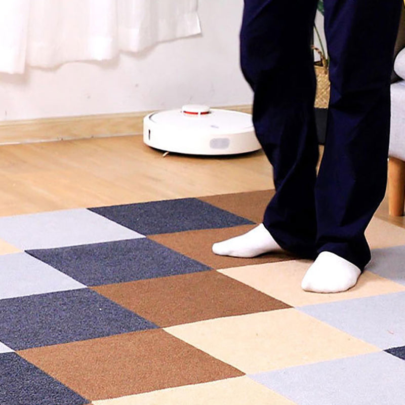 Modern Carpet Tiles Square Color Block Stain Resistant Carpet Tiles