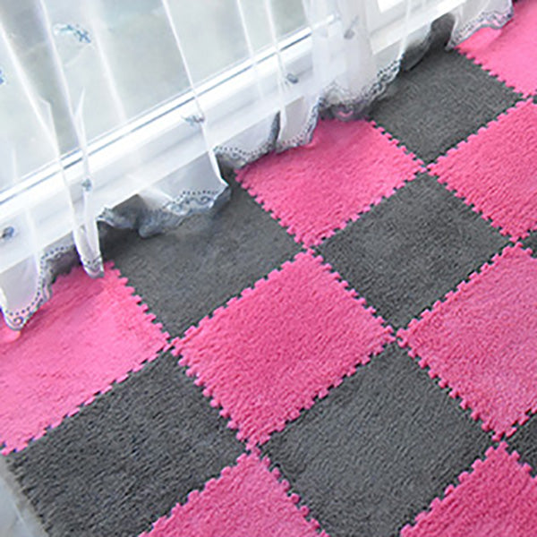 Modern Carpet Tiles Interlocking Square Color Block Stain Resistant Carpet Tiles