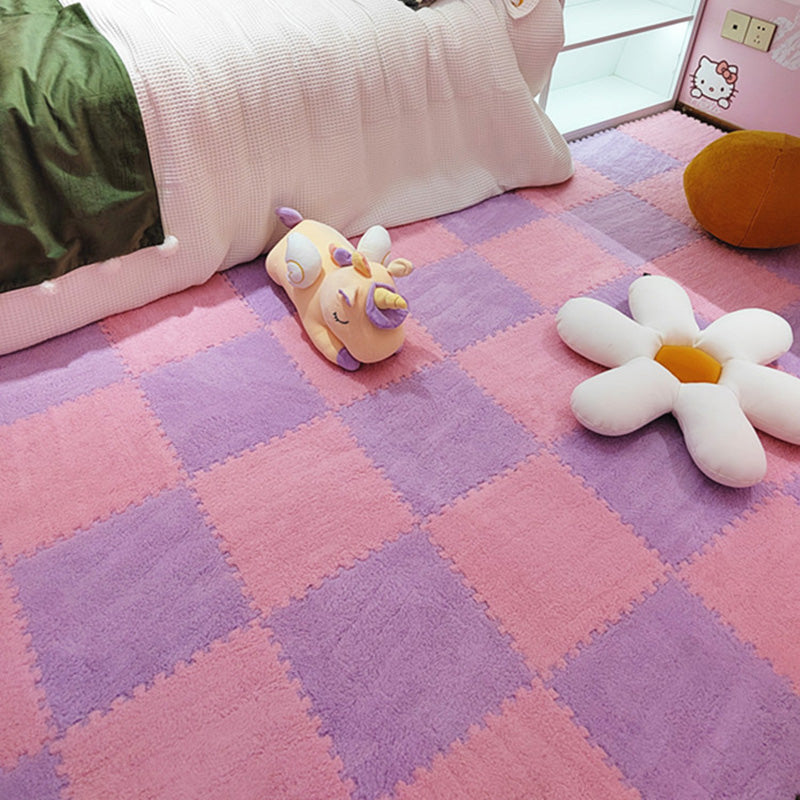 Modern Tiles and Carpet Plush Cut Interlocking Non-Skid Carpet Tiles