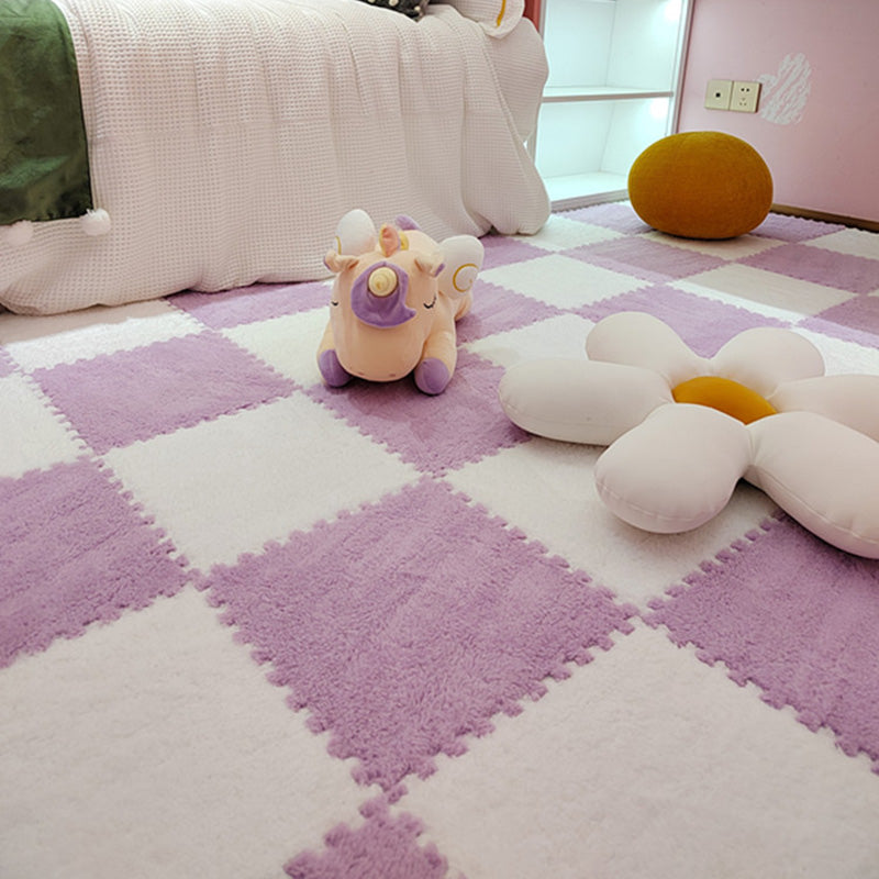 Modern Tiles and Carpet Plush Cut Interlocking Non-Skid Carpet Tiles