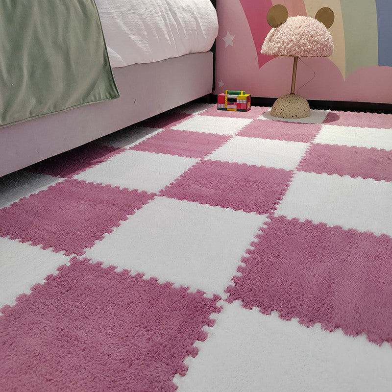 Modern Tiles and Carpet Plush Cut Interlocking Non-Skid Carpet Tiles