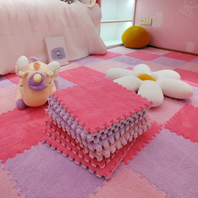 Modern Tiles and Carpet Plush Cut Interlocking Non-Skid Carpet Tiles