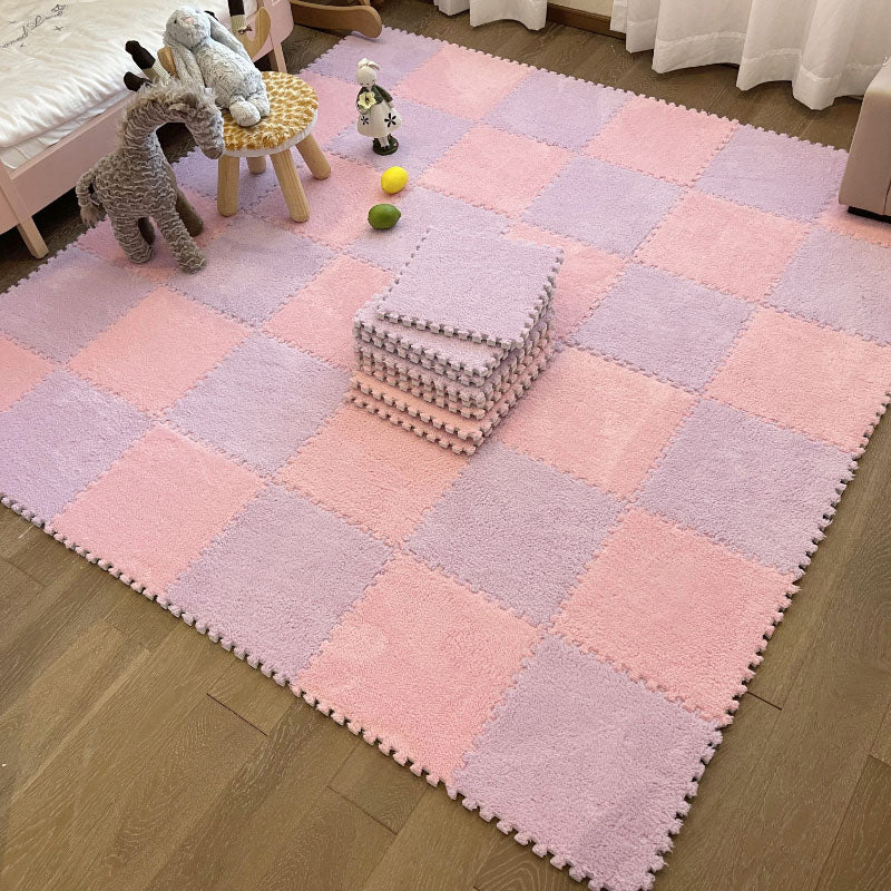 Modern Carpet Floor Tile Plush Cut Loose Lay Non-Skid Carpet Tile