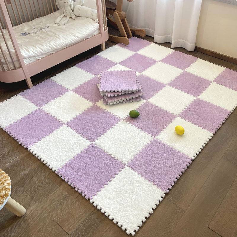 Modern Carpet Floor Tile Plush Cut Loose Lay Non-Skid Carpet Tile