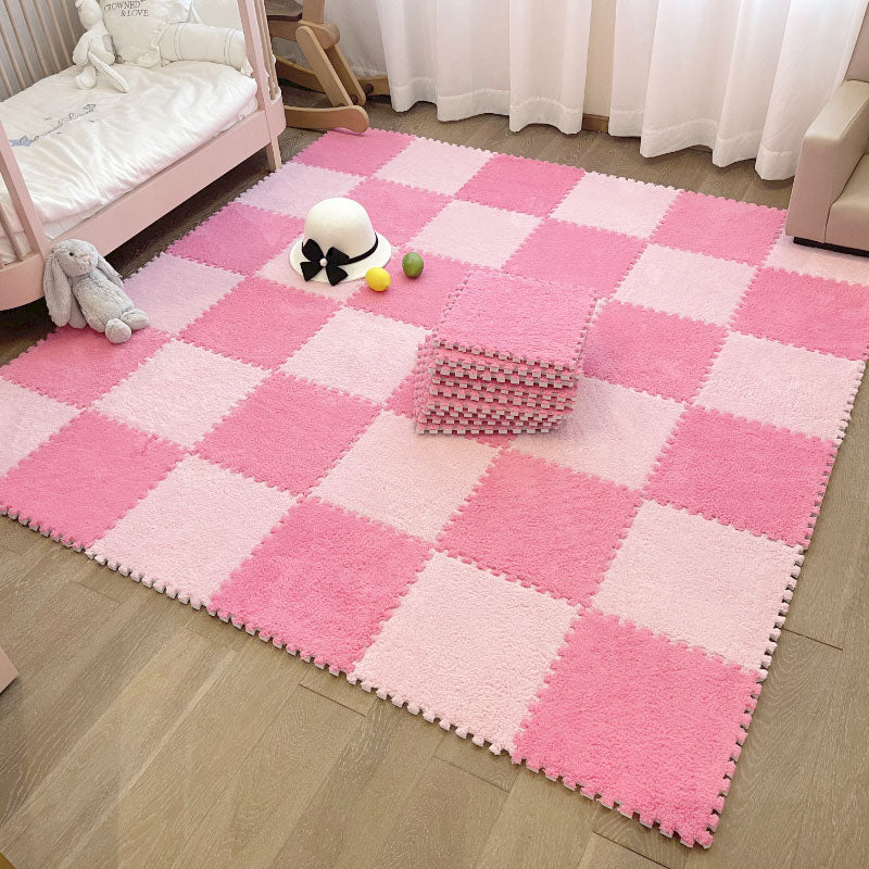 Modern Carpet Floor Tile Plush Cut Loose Lay Non-Skid Carpet Tile