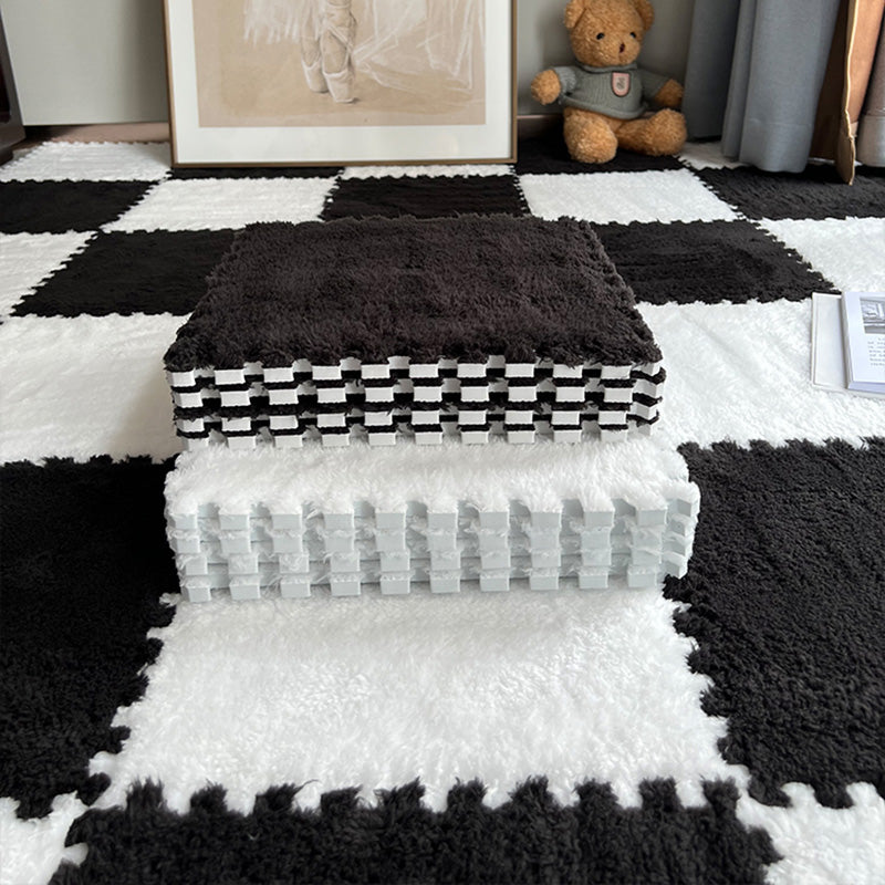 Modern Carpet Floor Tile Plush Cut Loose Lay Non-Skid Carpet Tile