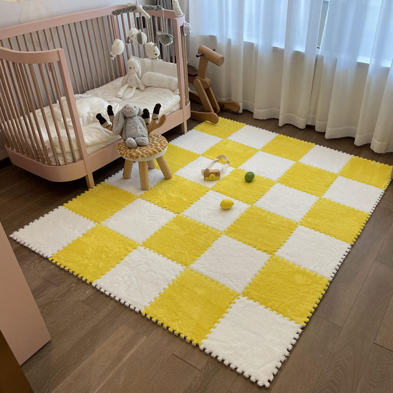 Modern Carpet Floor Tile Plush Cut Loose Lay Non-Skid Carpet Tile