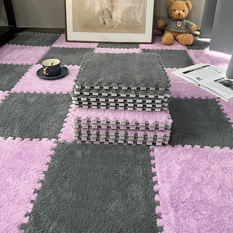 Modern Carpet Floor Tile Plush Cut Loose Lay Non-Skid Carpet Tile