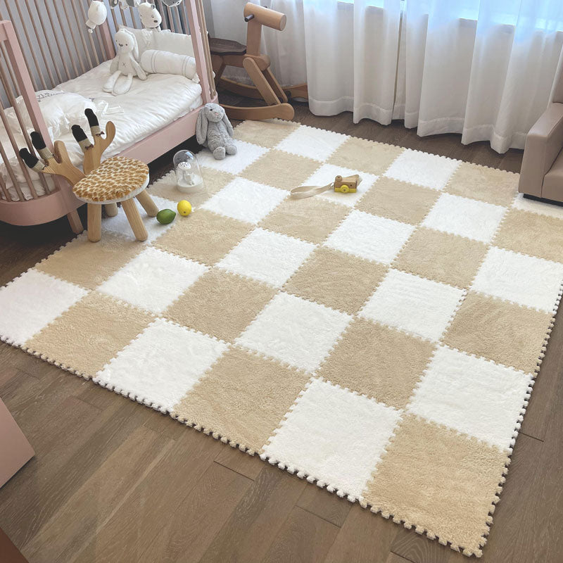 Modern Carpet Floor Tile Plush Cut Loose Lay Non-Skid Carpet Tile