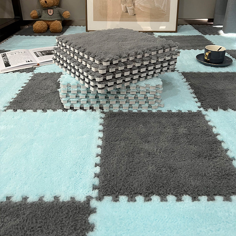 Modern Carpet Floor Tile Plush Cut Loose Lay Non-Skid Carpet Tile