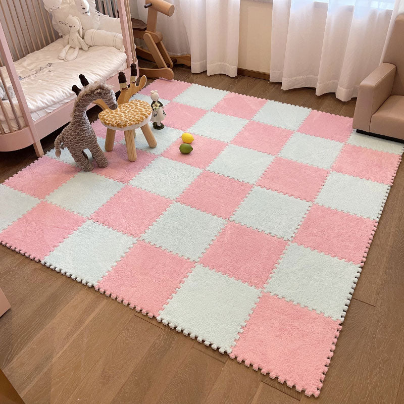 Modern Carpet Floor Tile Plush Cut Loose Lay Non-Skid Carpet Tile