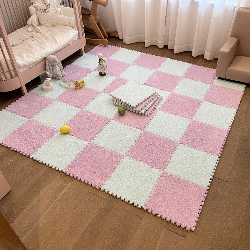 Modern Carpet Floor Tile Plush Cut Loose Lay Non-Skid Carpet Tile