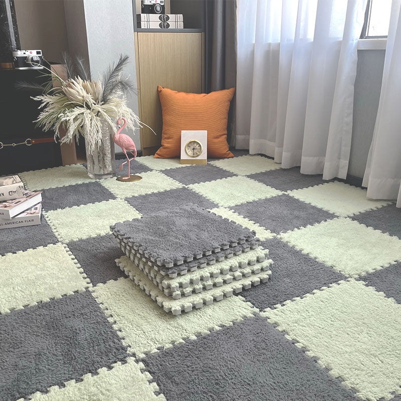 Modern Carpet Floor Tile Plush Cut Loose Lay Non-Skid Carpet Tile