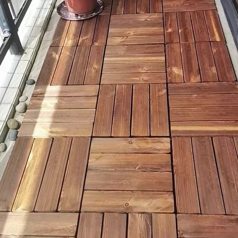 Tradition Wood Tile Wire Brushed Square Engineered Wood for Patio Garden