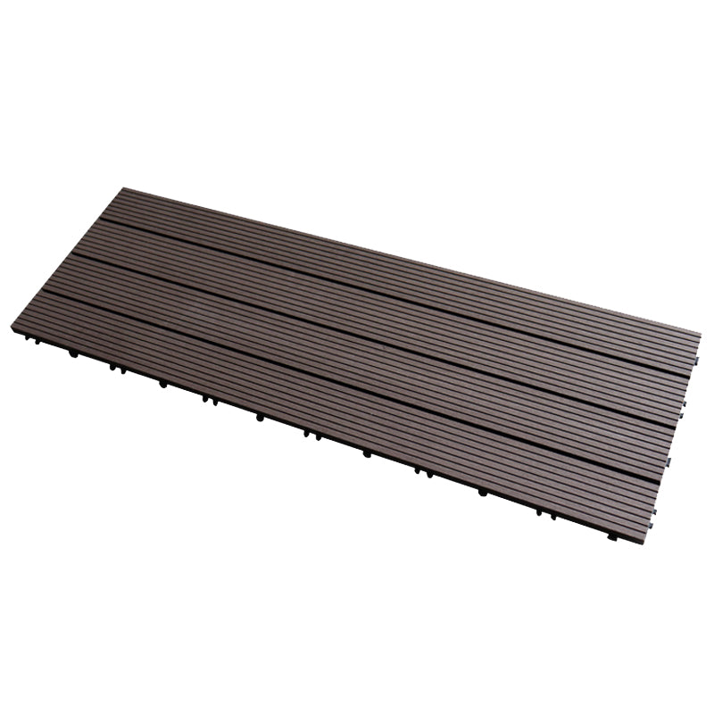 Tradition Rectangle Wood Tile Brown Engineered Wood for Patio Garden