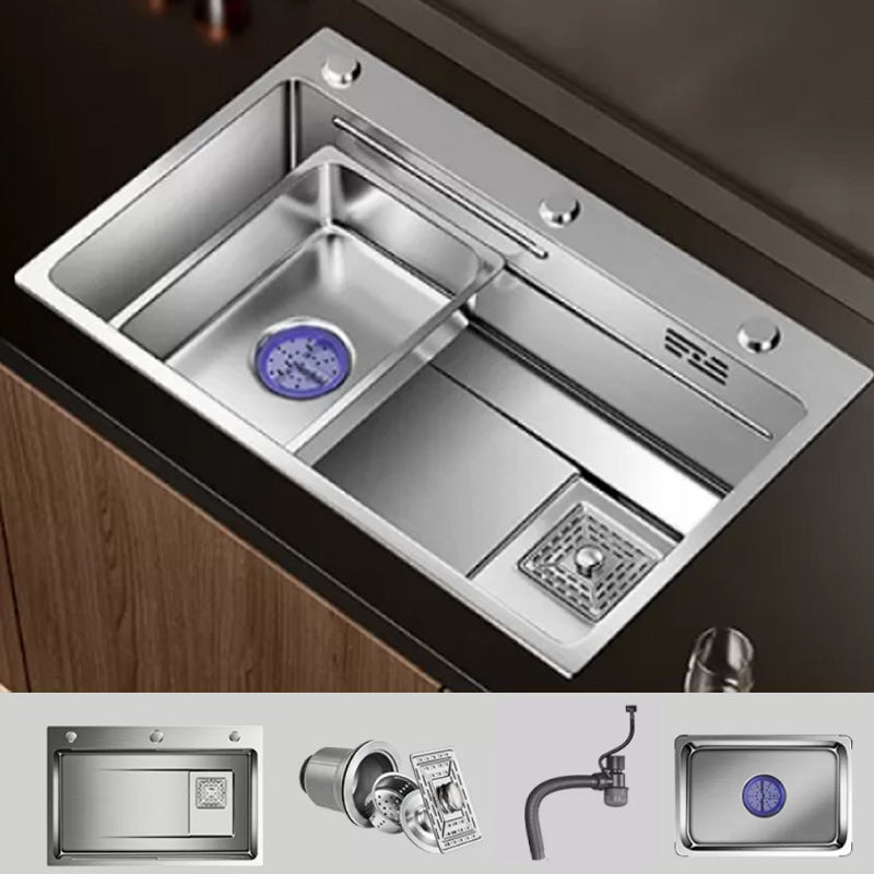 Modern Kitchen Sink Stainless Rectangular Pull-out Faucet Kitchen Sink