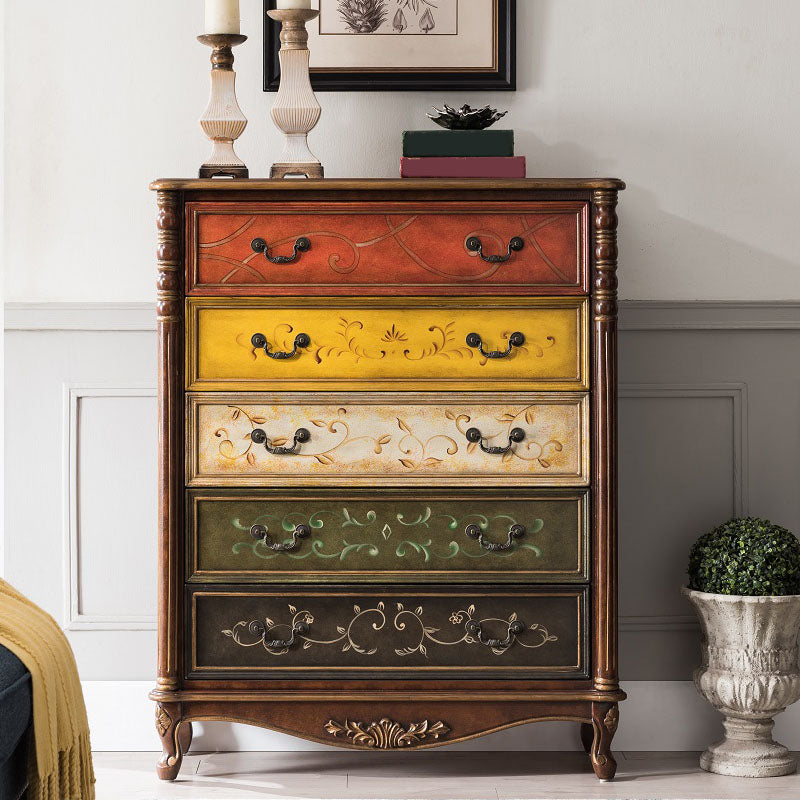 Traditional Vertical Dresser Wood Storage Bachelor Chest for Bedroom