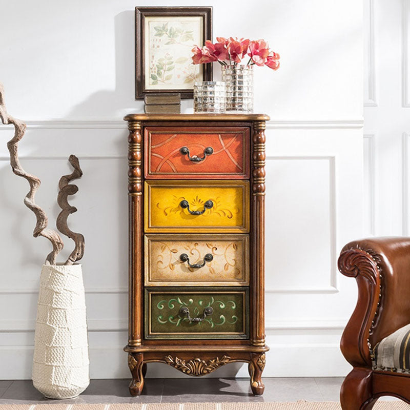 Traditional Vertical Lingerie Chest Rubber Wood Storage Bachelor Chest for Bedroom