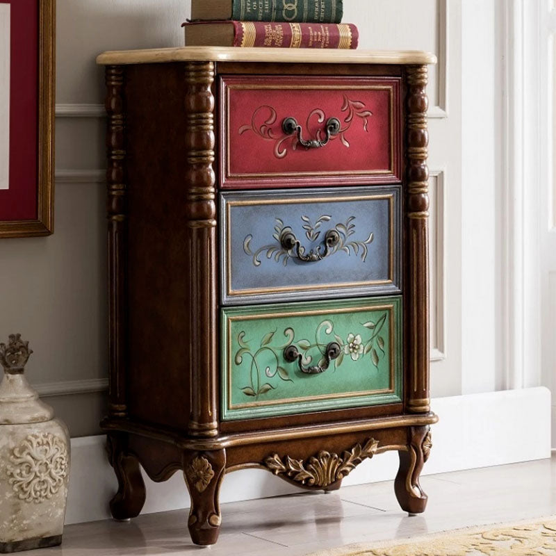 Traditional Vertical Lingerie Chest Rubber Wood Storage Bachelor Chest for Bedroom