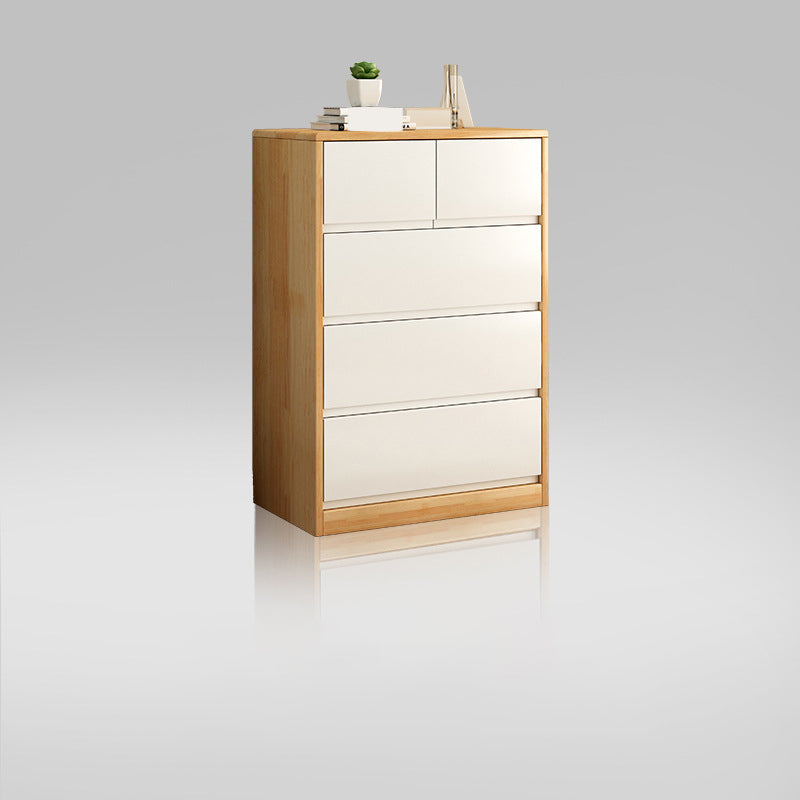 Modern Lingerie Chest Rubber Wood Storage Chest Dresser for Bedroom