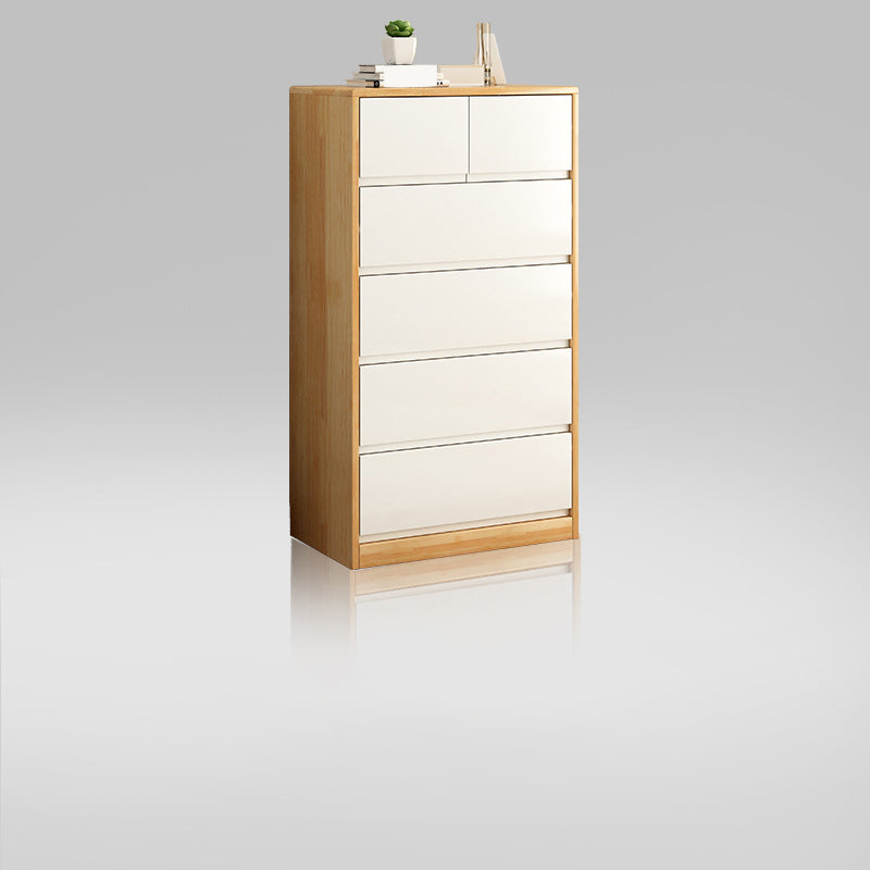 Modern Lingerie Chest Rubber Wood Storage Chest Dresser for Bedroom