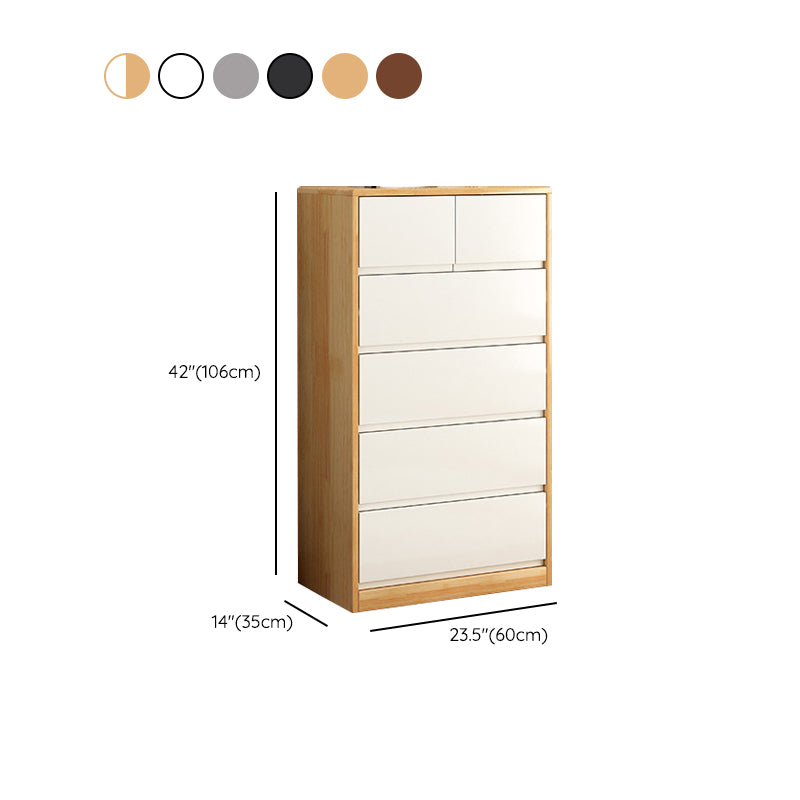 Modern Lingerie Chest Rubber Wood Storage Chest Dresser for Bedroom