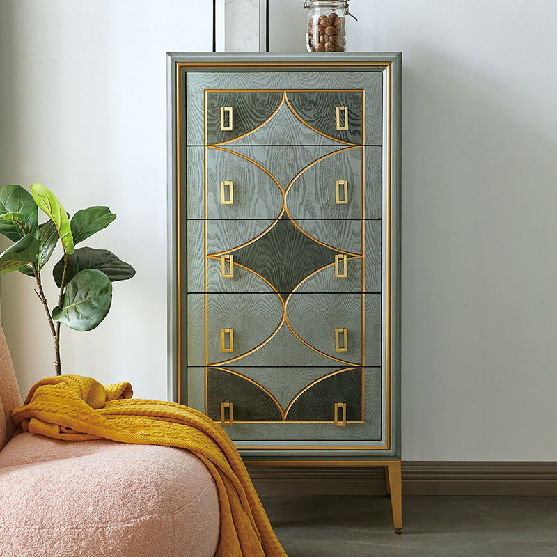 Classic Glam Combo Dresser Wood Horizontal Storage Chest Dresser for Bedroom