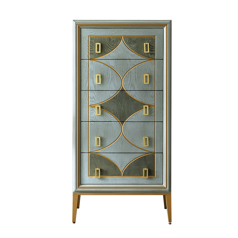 Classic Glam Combo Dresser Wood Horizontal Storage Chest Dresser for Bedroom