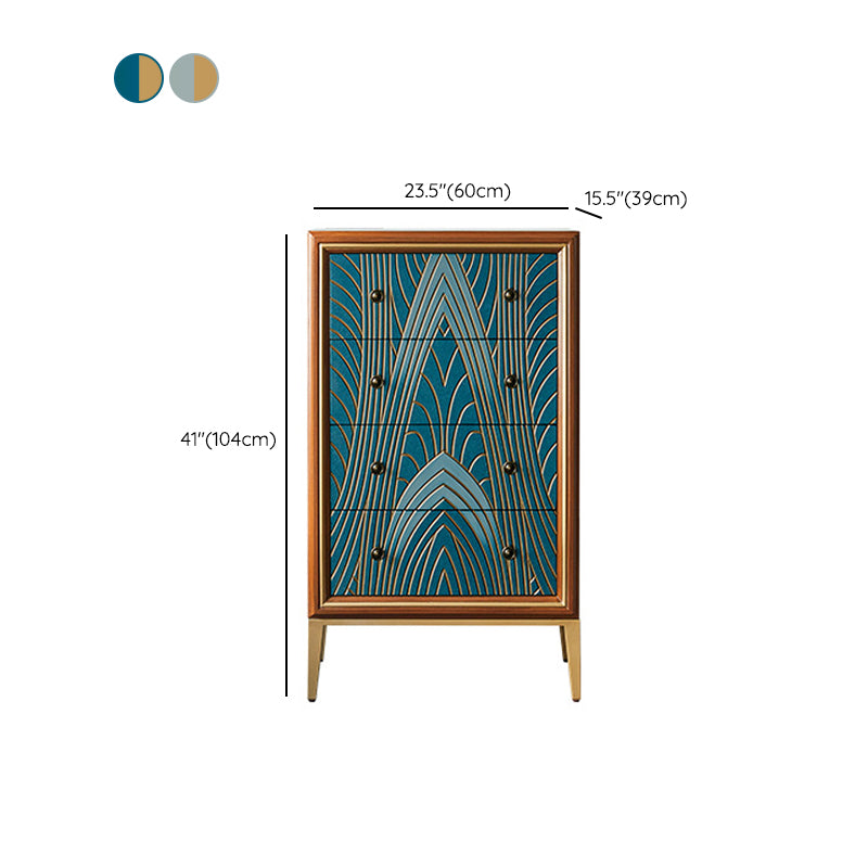 Classic Glam Combo Dresser Wood Horizontal Storage Chest Dresser for Bedroom