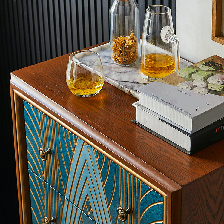 Classic Glam Storage Chest Solid Wood Dresser , 15.21 Inch Width