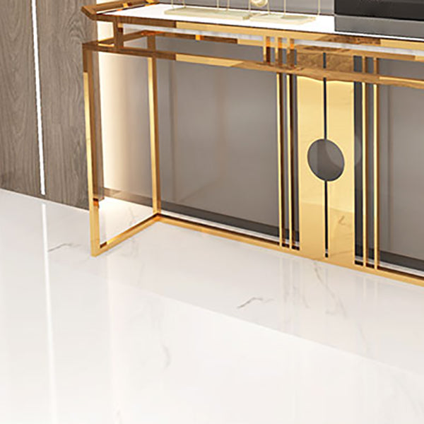 Glam Console Table Marble Accent Table in Gold for Hall , 12 Inch Wide