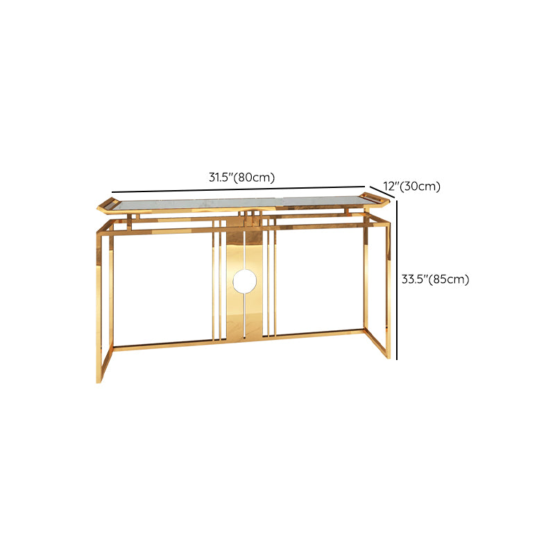 Glam Console Table Marble Accent Table in Gold for Hall , 12 Inch Wide