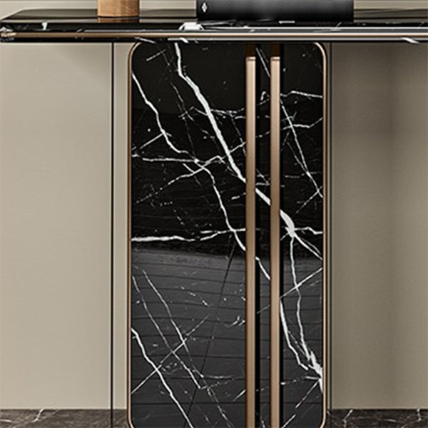 Modern Accent Table Marble Console Table with 1 Shelf for Hall , 33.46 Inch Tall