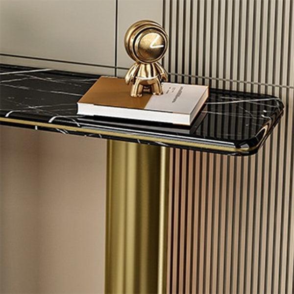 Modern Accent Table Marble Console Table with 1 Shelf for Hall , 33.46 Inch Tall