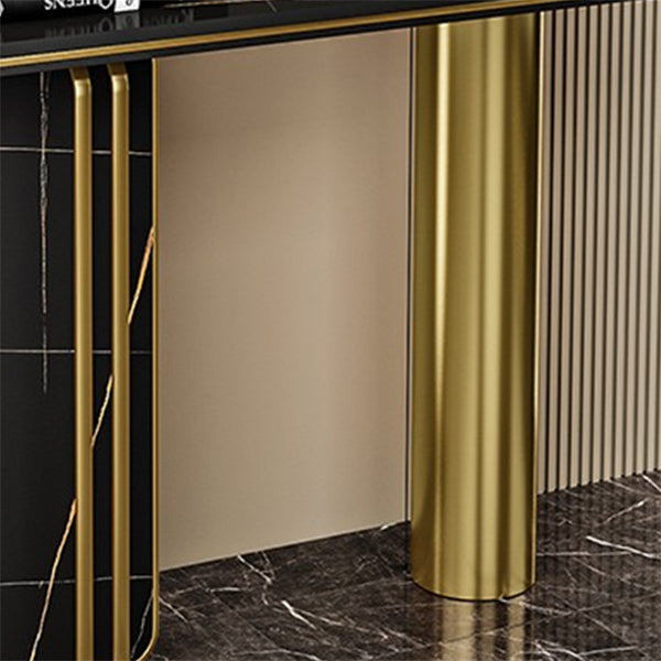 Modern Accent Table Marble Console Table with 1 Shelf for Hall , 33.46 Inch Tall