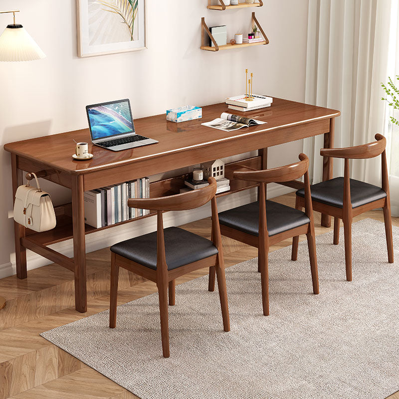 Wooden Office Desk Modern Rectangle H-Shape Base Writing Desk for Bedroom