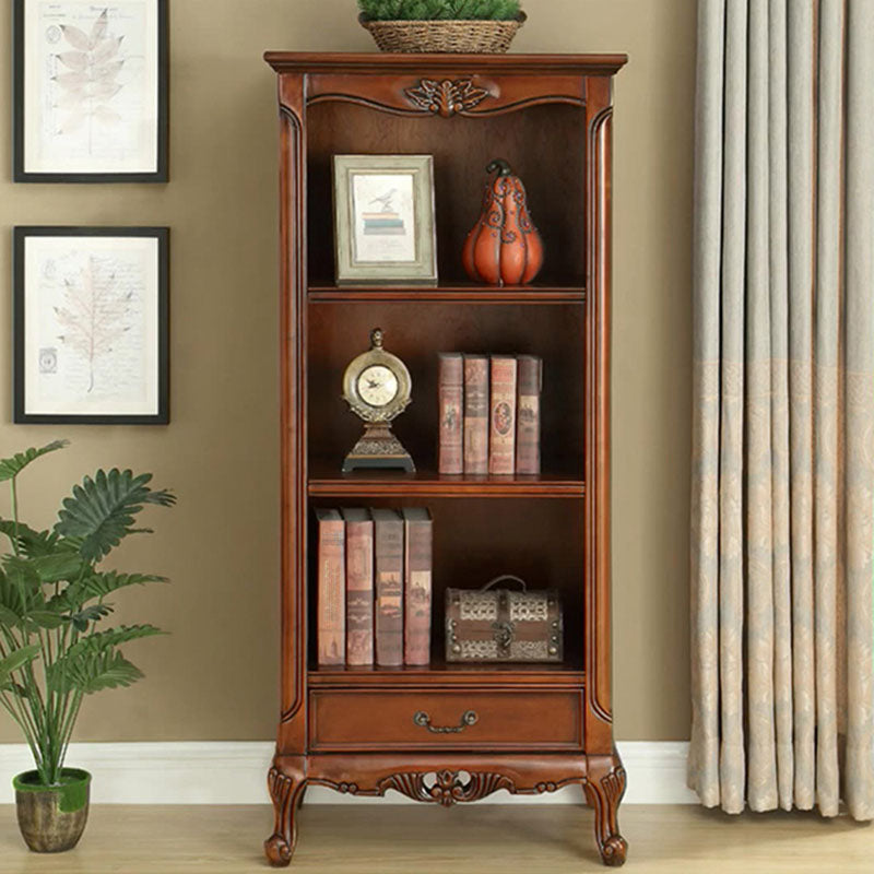 Modern Style Closed Back Bookshelf Standard Wood Bookcase with Shelves