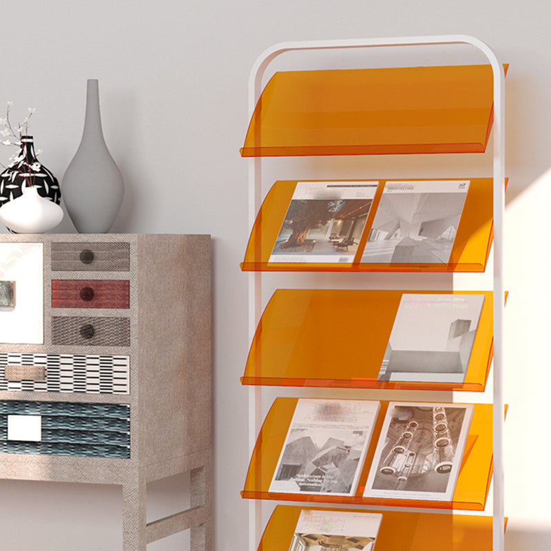 Contemporary Open Back Metal Bookshelf Acrylic Bookcase with Shelves