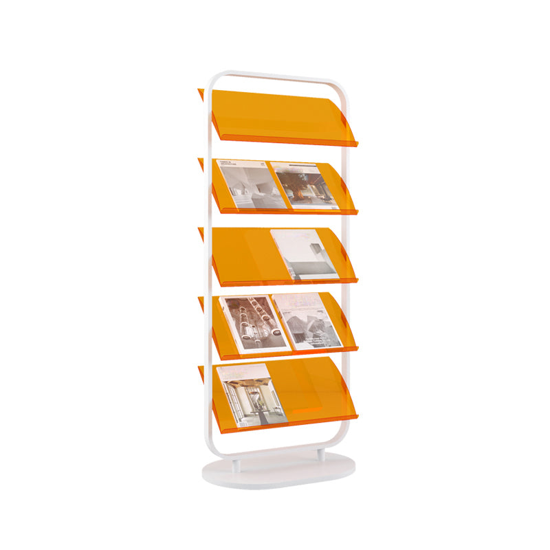 Contemporary Open Back Metal Bookshelf Acrylic Bookcase with Shelves