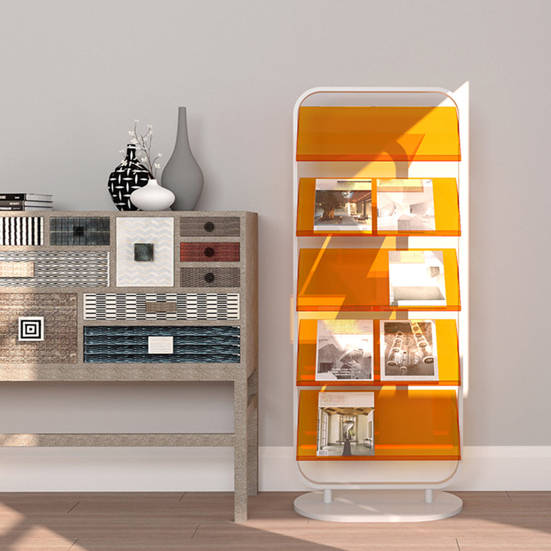 Contemporary Open Back Metal Bookshelf Acrylic Bookcase with Shelves