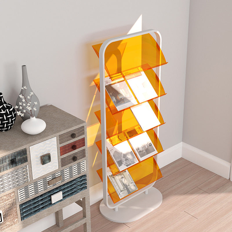 Contemporary Open Back Metal Bookshelf Acrylic Bookcase with Shelves