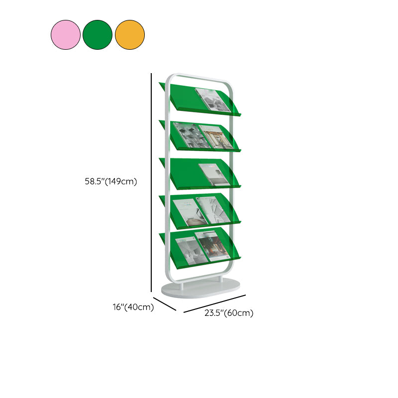Contemporary Open Back Metal Bookshelf Acrylic Bookcase with Shelves