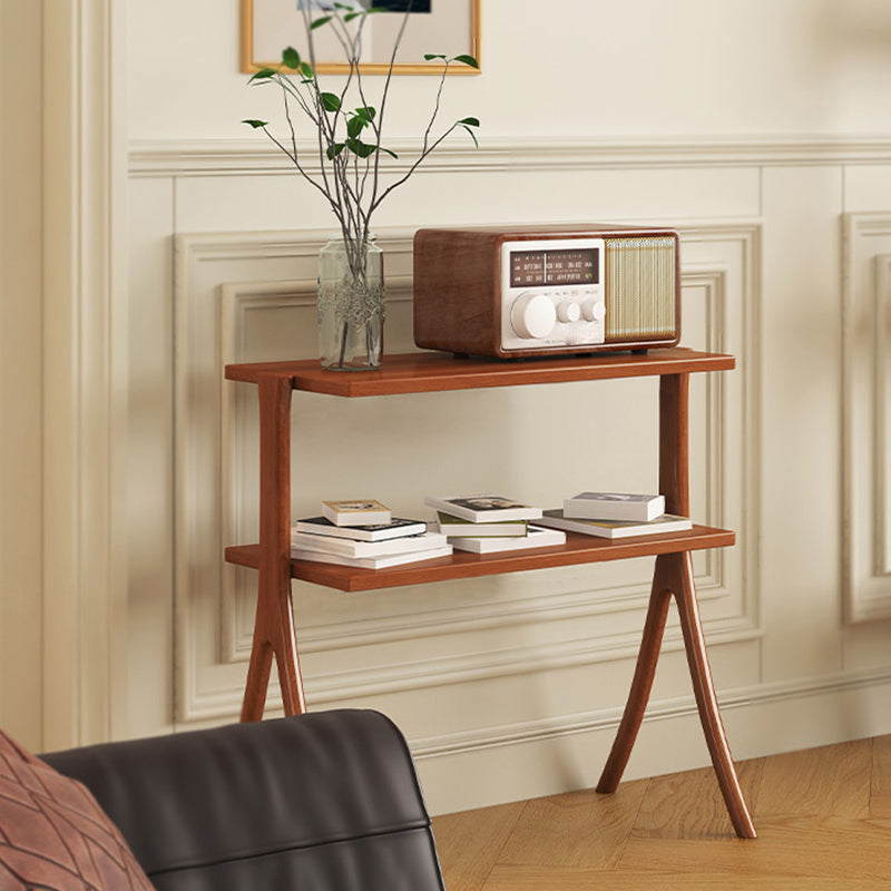 Modern Style Open Back Bookshelf Horizontal Bookcase with 2 Shelves