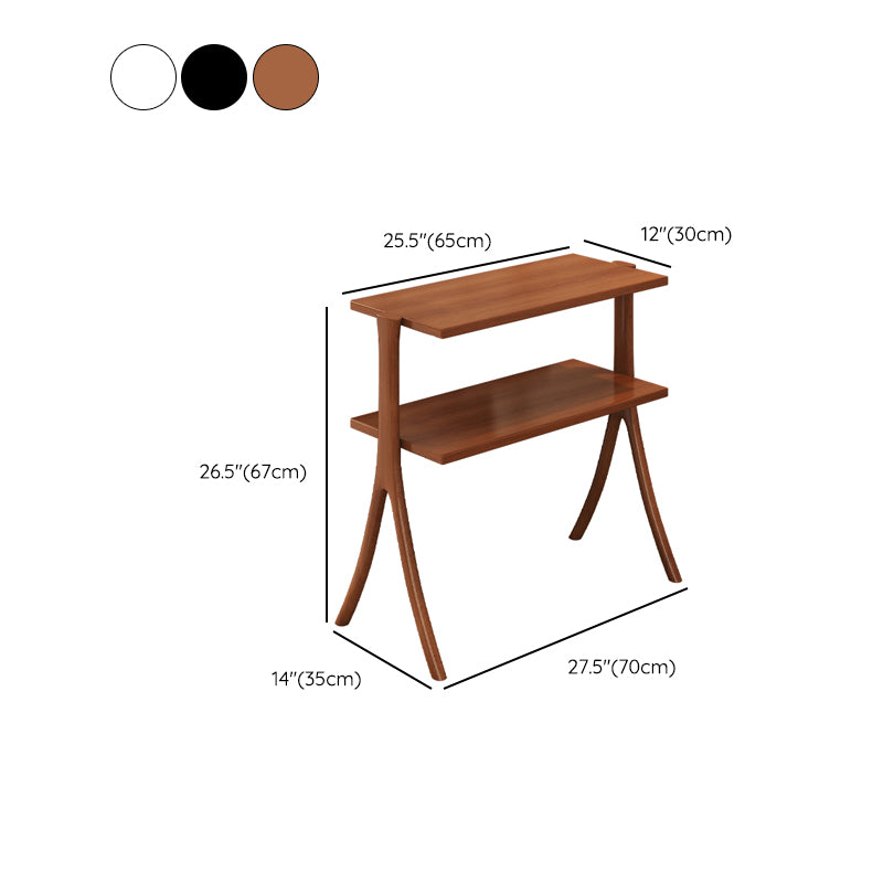 Modern Style Open Back Bookshelf Horizontal Bookcase with 2 Shelves