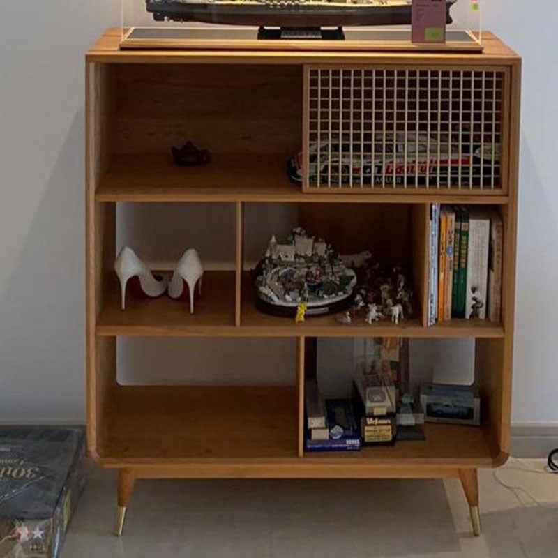 Contemporary Open Back Standard Bookcase Solid Wood Bookshelf with Shelves